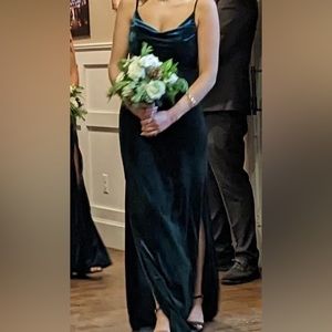 Classic Emerald Revelry Velvet Bridesmaid Dress